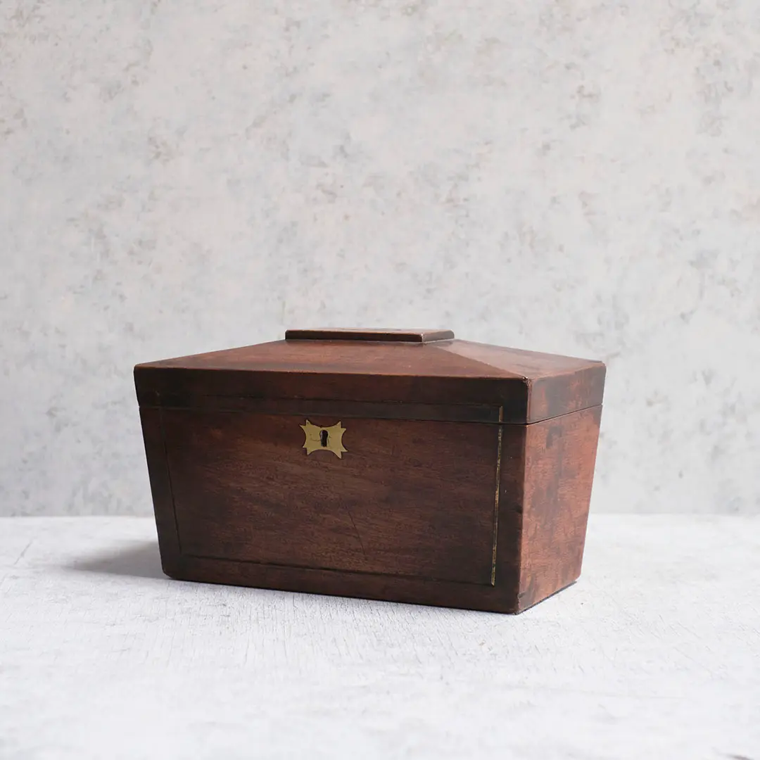 アンティーク ティーキャディ ウッドボックス イギリス マホガニー 木箱