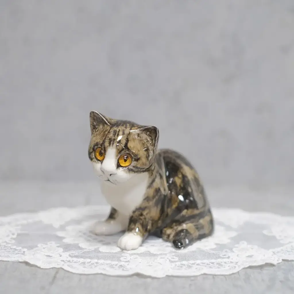 ヴィンテージWINSTANLEY CAT/ケンジントンキャット・キジ白 子猫 イギリス 陶芸作家Jenny Winstanley
