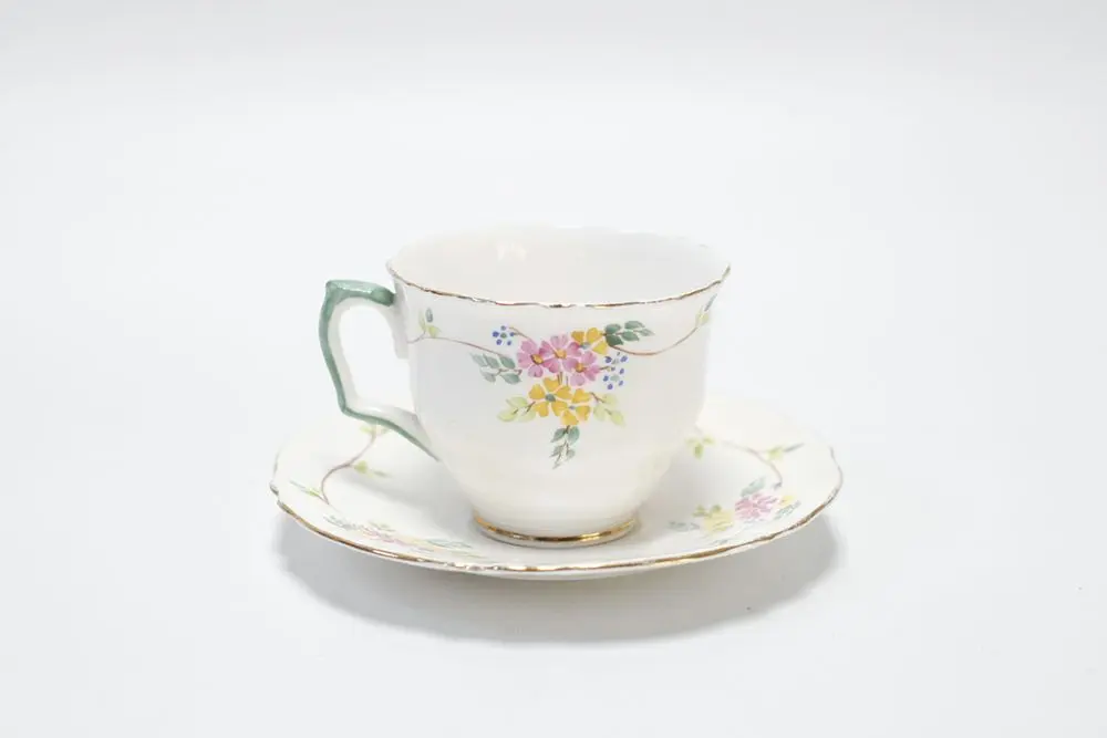 アンティーク ティーカップ&ソーサー Crown Staffordshire イギリス 1801年創業,アンティーク食器