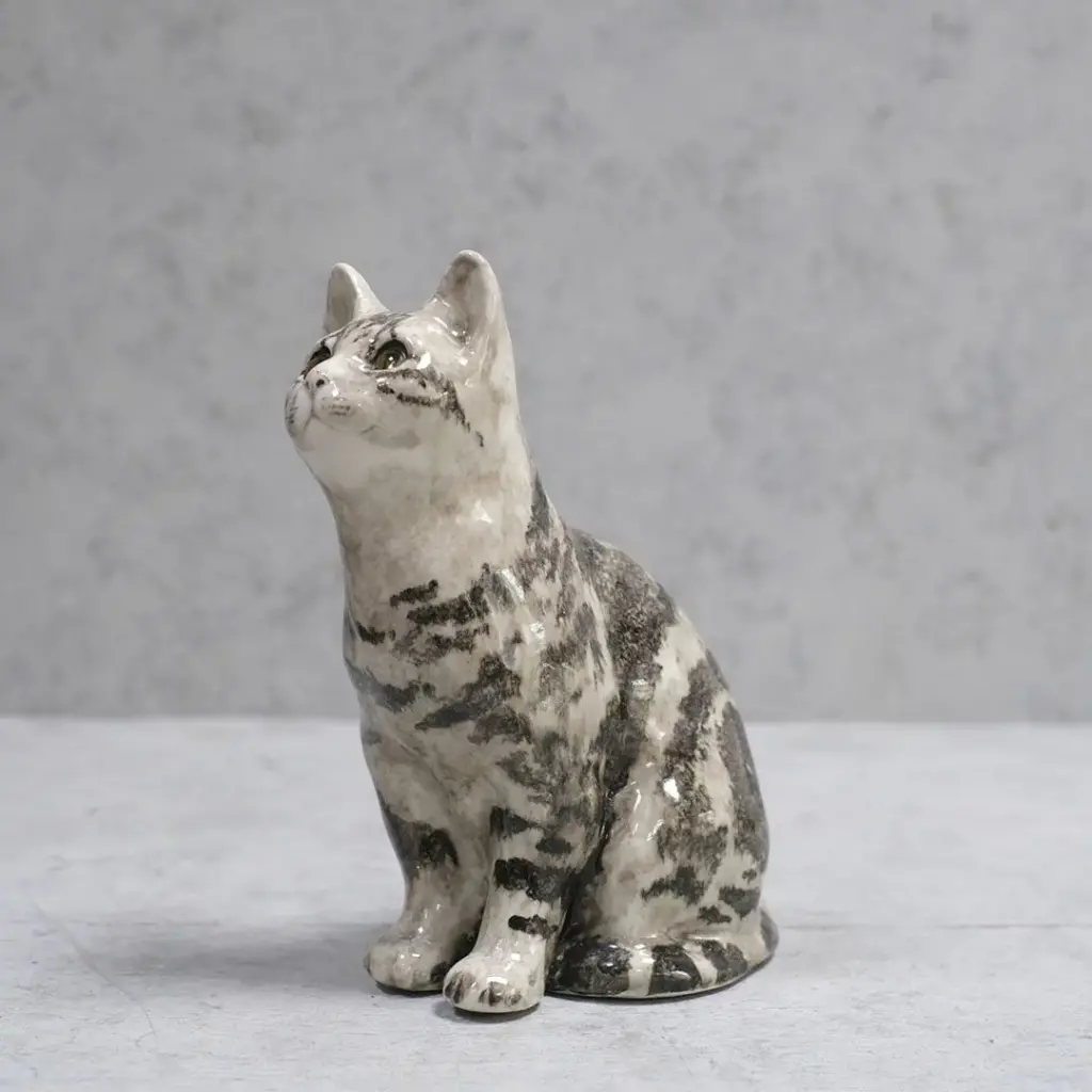 ヴィンテージ WINSTANLEY CAT/ケンジントンキャット サバトラ イギリス 陶芸作家Jenny Winstanley
1