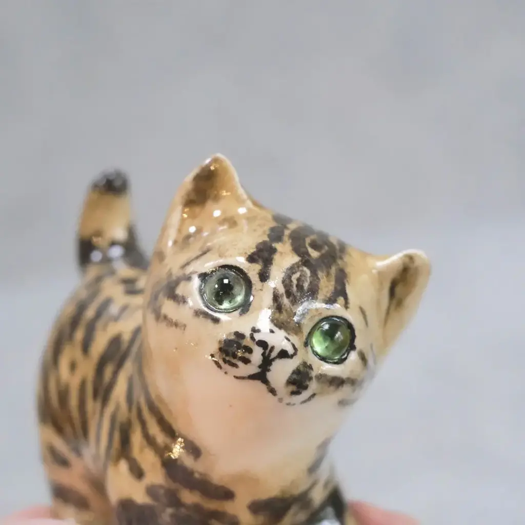 ヴィンテージWINSTANLEY CAT/ケンジントンキャット・子猫 珍しいグリーンアイ イギリス 陶芸作家Jenny Winstanley
4