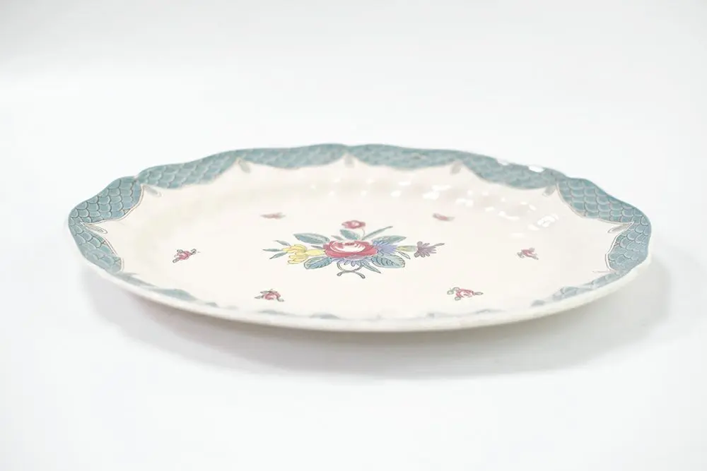 アンティーク Royal Doulton サービングプラッター/ Lowestoft Bouquet 1940s 英国王室御用達メーカーの古い大皿./アンティーク食器2