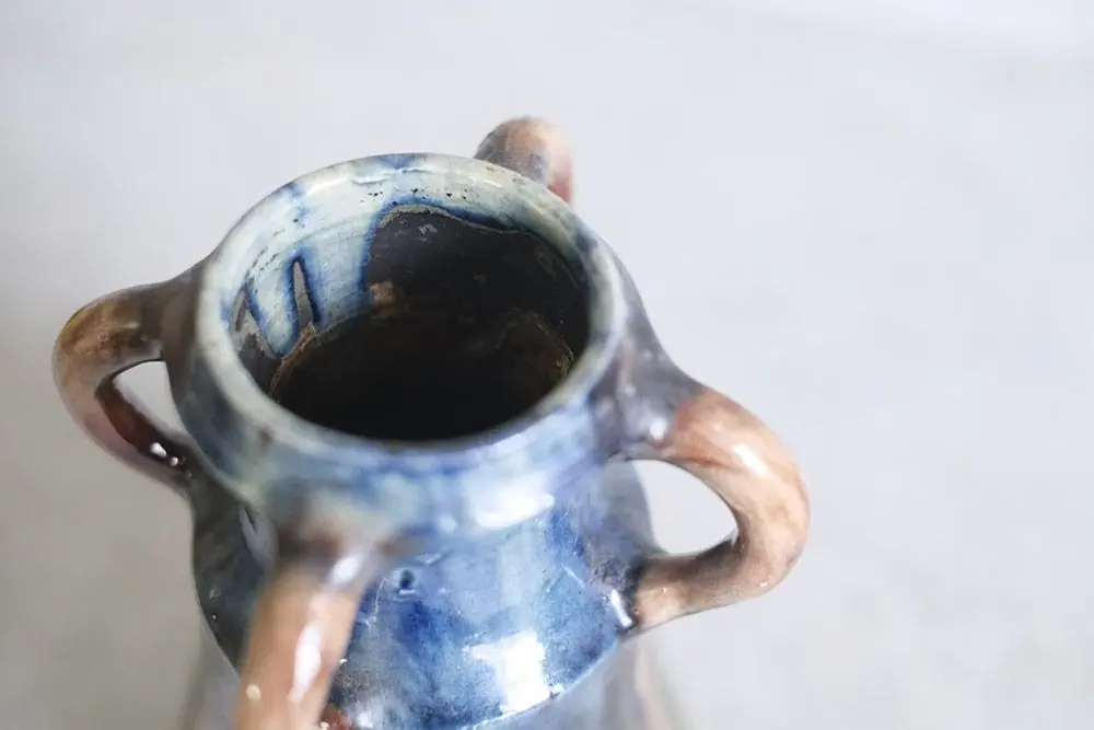 ヴィンテージフラワーベース 作家物 色彩綺麗な花瓶 アートオブジェ2